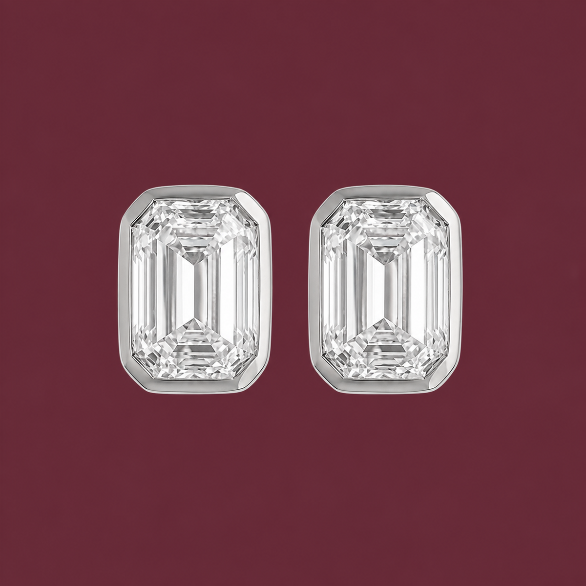 Emerald Bezel Studs